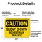 Signmission Slow Down Pedestrian Traffic Caution Sign, Plastic, 24in W x 18in L, 2PK OS-2PACK-CS-P-1824-L-19232 - alternate 3